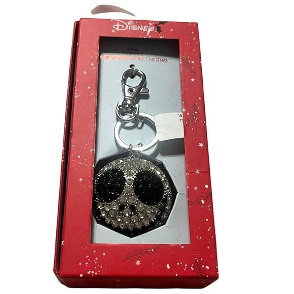 Nightmare Before Christmas Jack Skellington Disney Bling Head Bag Charm Keychain - Picture 1 of 3